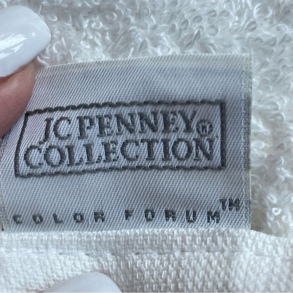 Embroidered Rose Floral Bath Towel Set White and Pink ABOUCHAR JC Penney